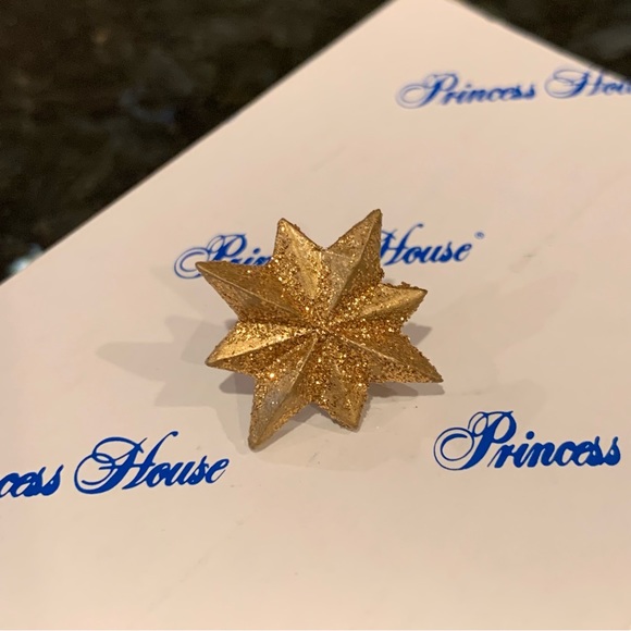 Princess House candle pins gold stars set of 6 item #2531 - Picture 3 of 4